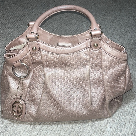 *RARE* GUCCI Sukey leather tote ROSE GOLD - Picture 1 of 7